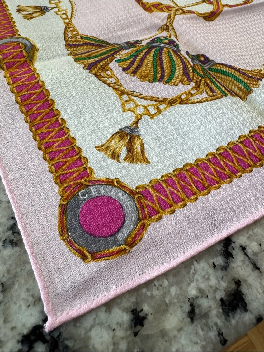 NWT CELINE Vintage Pink Neckerchief Scarf